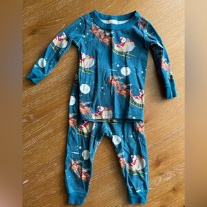 Hanna Andersson Blue Santa Sleigh pajamas